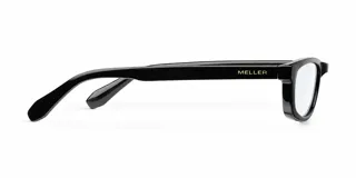 Lentes con protección contra luz azul y UV400, de montura rectangular color negro y cristales transparentes.