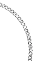 Collar de cadena estilo cubano, fabricado en plata 925 con acabado pulido brillante.