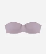 Soutien strapless color lila, con copas moldeadas y tirantes desmontables ajustables.