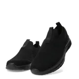 Championes deportivos Umbro modelo Glide, color negro, confeccionados en tejido knit transpirable con diseño slip-on. Presentan suela de goma amortiguada y detalle de refuerzo texturizado en el talón.
