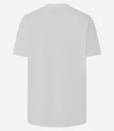 Remera blanca de algodón con cuello redondo y manga corta. Presenta un estampado frontal con el nombre "Garfield" en letras grandes y el personaje de Garfield en diferentes poses, junto a la frase "Lazy For Life".