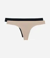 Kit de dos bombachas tipo tanga bikini de microfibra sin estampado, con corte láser.