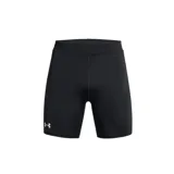 Calza corta de compresión Under Armour Launch 1/2 Tights, color negro con logo en blanco.