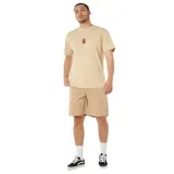 Remera Rip Curl de manga corta y cuello redondo en color beige, con pequeño bordado frontal en el pecho.