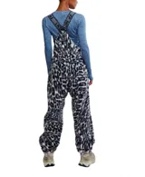 Mono largo con estampado animal print en tonos grises y azules. Tirantes anchos con texto bordado.