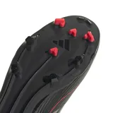 Championes de fútbol Adidas F50 League, color negro con detalles en plateado y rojo.