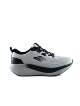 Championes de running Umbro modelo Belmo para hombre, en color gris y negro, con diseño transpirable y suela con amortiguación.
