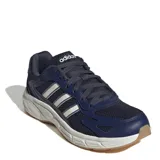 Championes Adidas modelo Eclyptix 2000, inspirados en el estilo running de los años 2000. Presentan una capellada de malla y materiales sintéticos en color azul marino, con las icónicas tres tiras laterales en tono claro. Cuentan con mediasuela Cloudfoam para mayor amortiguación y suela de goma resistente.