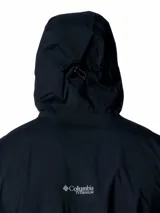 Chaqueta impermeable y transpirable de la línea Titanium de Columbia, con tecnología Omni-Tech y costuras selladas. Presenta capucha ajustable, cremallera frontal revestida de PU, ventilación en las axilas, bolsillos con cierre y puños ajustables.
