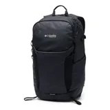 Mochila Columbia modelo Triple Canyon 24L con tecnología Omni-Shield, color negro. Cuenta con bolsillos laterales para botellas, compartimento principal con cierre, panel trasero de malla transpirable y tirantes acolchados.