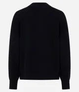 Buzo suéter en tricot de cuello redondo y manga larga con puños ajustados, de la marca Marfinno.