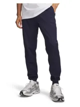 Pantalón de jogging Under Armour azul marino, de corte deportivo, con bolsillos laterales con cierre y puños elásticos en los tobillos.