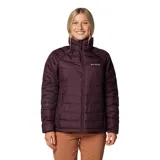 Campera acolchada Columbia modelo Powder Lite II, color bordó, con cierre frontal completo, cuello alto y bolsillos laterales con cierre. Cuenta con tecnología Omni-Heat™ para retención de calor y Omni-Shield™ para repelencia al agua.