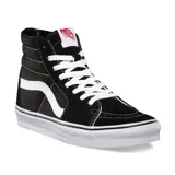 Championes Vans SK8-Hi negros con detalles en blanco, de caña alta y estilo clásico de skate.