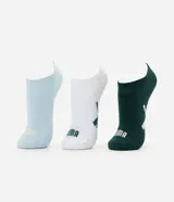 Pack de tres pares de medias invisibles Puma confeccionadas en algodón, con puño elástico, refuerzo en talón y punta, y logo estampado.