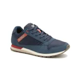 Championes Caterpillar modelo Ventura de estilo casual, confeccionados en una combinación de ante y malla. Presentan un diseño en tonos azul marino con detalles en rojo y una suela de goma con entresuela de EVA.