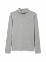 Polera de manga larga con cuello alto, confeccionada en tejido de punto suave y elástico.