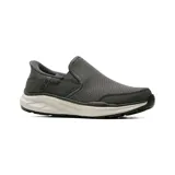 Championes deportivos Skechers modelo Equalizer 6.0, diseño slip-on sin cordones en color gris. Confeccionados con parte superior de malla y material sintético, cuentan con tecnología Hands Free Slip-ins, Heel Pillow para mayor sujeción y plantilla acolchada Air-Cooled Memory Foam. Presentan horma Wide Fit para un ajuste más amplio y suela flexible con tracción.