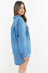 Camisa jean bordada