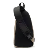 Bolso bandolera de Columbia color arena, con tecnología Omni-SHIELD™ de repelencia al agua y a las manchas, cremalleras YKK y múltiples bolsillos de seguridad.
