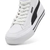 Championes Puma Court Classic Vulc Mid, de caña media, color blanco con detalles en negro.