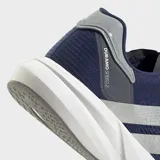 Championes de running Adidas Duramo Speed 2, color azul con detalles plateados y suela blanca.