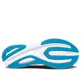 Championes de running Saucony Guide 15, color gris con detalles en negro y celeste.