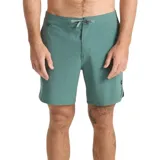 Boardshort Roark Chiller de poliéster reciclado con stretch, color verde, cintura con cordón ajustable y bolsillos.
