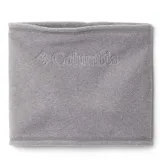 Cuello polar Columbia Fast Trek II Gaiter de color gris, confeccionado en suave tejido polar con el logo de la marca bordado en el frente.