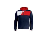 Canguro deportivo Joma Poly Crew II, color azul marino con detalles en rojo y blanco.