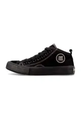 Championes John Foos de media bota 164 de lona, color negro con cordones y suela en tono beige.