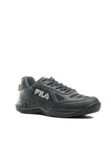 Championes deportivos Fila modelo Lugano 7.0, color blanco con detalles en azul marino y rojo, diseño con malla transpirable y suela de goma gris.