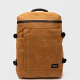 Mochila urbana de diseño minimalista en color verde militar, confeccionada en algodón encerado. Cuenta con compartimento principal con cierre, bolsillo frontal, correas laterales ajustables y manija superior reforzada. Incluye compartimento acolchado para computadora.