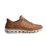 Championes deportivos Skechers modelo Glide-Step, color camel. Presentan un diseño acolchado con tecnología Slip-ins para calce fácil, plantilla Air-Cooled Memory Foam y entresuela geométrica flexible.