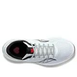 Championes de running Saucony Endorphin Speed 3, edición especial Run New York, color blanco con detalles en negro y rojo.