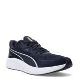 Championes de running Puma Skyrocket Lite 2 para hombre, en color azul marino con entresuela blanca y detalles en celeste y amarillo. Confeccionados en material textil y sintético, cuentan con cordones y suela de goma para mayor tracción y amortiguación.