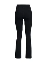 Calza deportiva acampanada Under Armour modelo Meridian Flare Pant, color negro, de tiro alto con cintura moldeadora y bolsillos laterales.