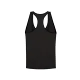 Buzo hoodie negro de algodón con logo Puma bordado en blanco en el pecho y bolsillo tipo canguro.