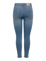 Jean skinny de tiro alto color celeste.