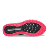 Championes Saucony Aura TR para mujer, color negro con detalles en fucsia y gris. Zapatillas de trail running con suela de goma y capellada de malla transpirable.