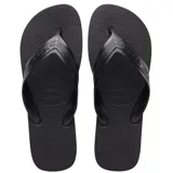 Chancletas de hombre Havaianas Top Max, color negro, con diseño clásico de tiras anchas con textura y suela de goma con patrón de grano de arroz.