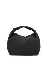 Bolso Zylen de nylon negro, tipo hobo, con cierre superior y asa integrada.