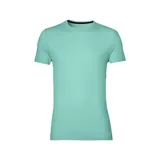 Remera Asics de hombre color verde agua, de manga corta y sin costuras.