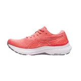 Championes de running Asics Gel-Kayano 29, color negro con detalles en fucsia y blanco. Presentan tecnología FF Blast+ en la entresuela para mayor amortiguación y diseño de malla transpirable.