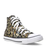Championes Converse Chuck Taylor All Star Lift con estampado animal print en tonos negro, marrón y beige.