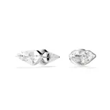Aros Swarovski Lucent con cristal facetado blanco y cierre en forma de punta adornada con cristales redondos en engaste pavé, con baño de rodio.