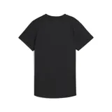 Remera deportiva Puma color negro jaspeado, de manga corta y cuello redondo, con el logo de la marca estampado en el pecho.