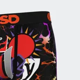 Calzoncillos bóxer estampados con el texto "The Valley" y rayos multicolores.