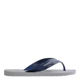 Sandalias tipo ojota Havaianas modelo Track, color negro con detalle de logo en color rojo en las tiras. Presentan una suela con diseño de relieve en zigzag y textura antideslizante.