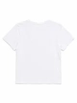 Remera de algodón de corte ajustado, con cuello redondo y mangas cortas.